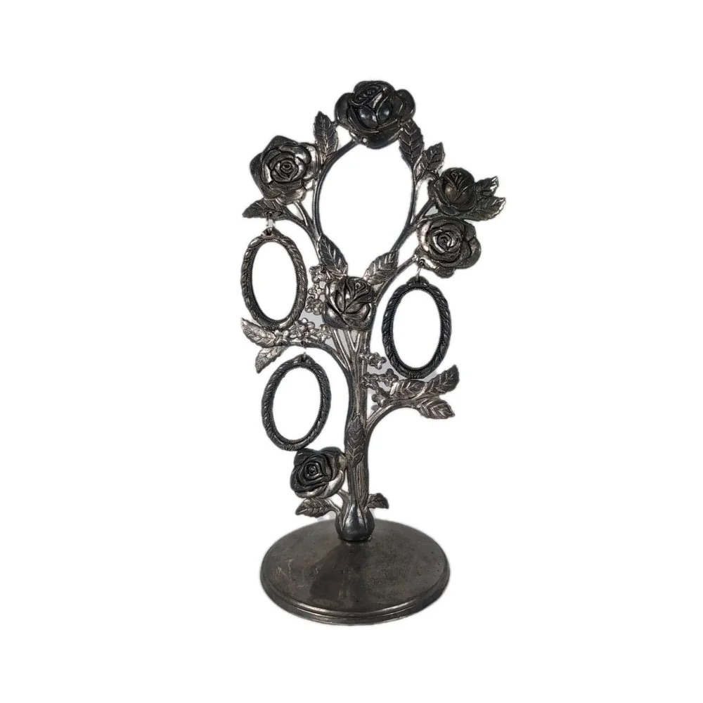 Godinger Silver Art Co. Plated Hanging Picture Frame Tree Roses Flowers Vintage